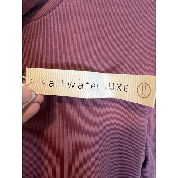 Saltwater Luxe Women’s Short Sleeve Mock Neck Tee Small Raspberry Knit Modal - Picture 7 of 7